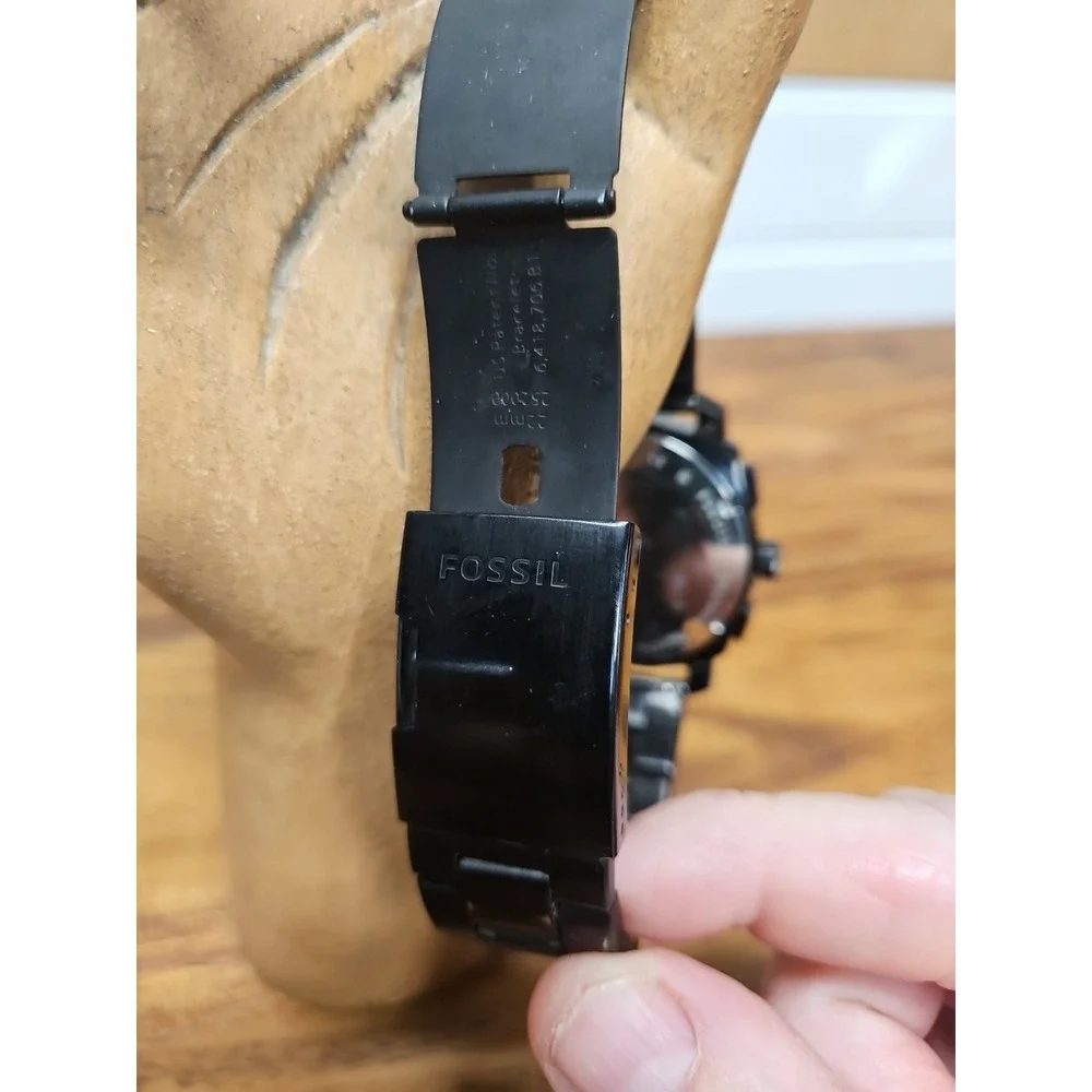 Fossil FS6015 Chronograph Analog Watch Black 5 Hands 5 ATM